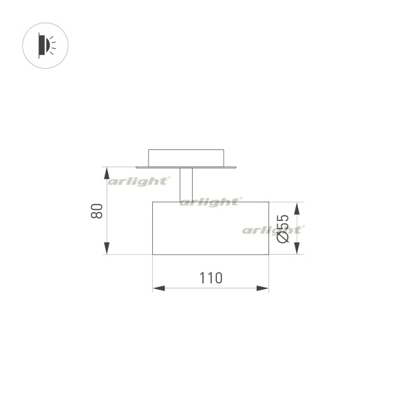 Светильник LGD-LUMOS-R55-9W Warm3000 WH 25 deg IP20 230В металл Arlight 034146