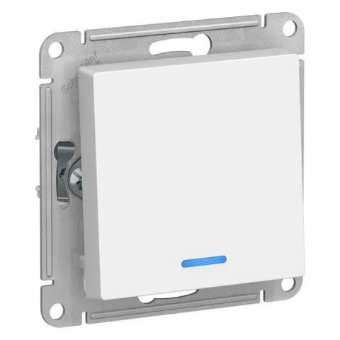 Выключатель одноклавишный Schneider Electric Atlas Design с подсветкой, белый ATN000113