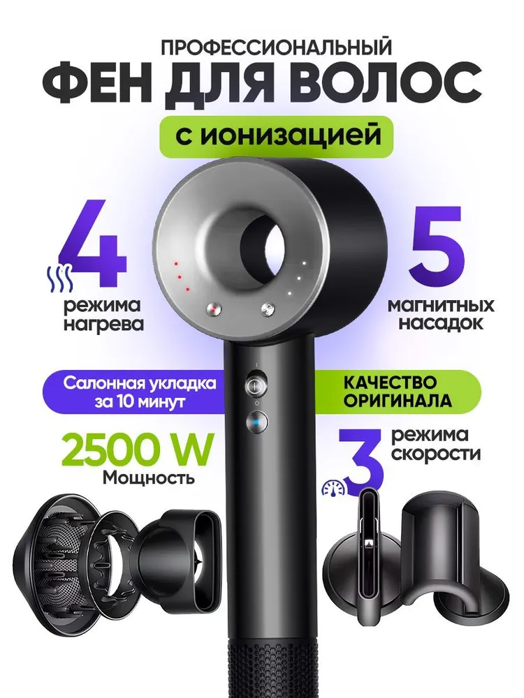 STIMAXON Фен для волос профессиональный черный