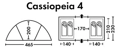 Палатка FHM Cassiopeia 4 Синий, Серый