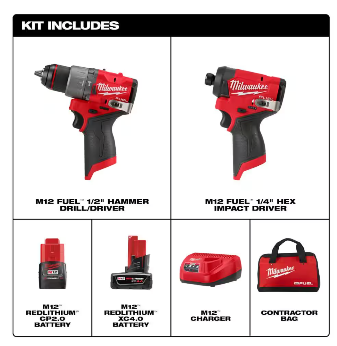 Комбинированный набор из 2 инструментов Milwaukee Tool 3497-22 M12 Fuel