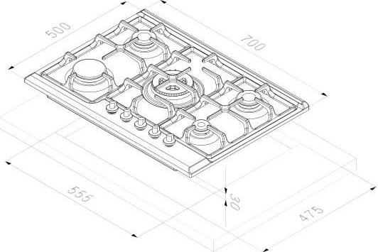 Газовая варочная поверхность Korting HG 7115 CTRI