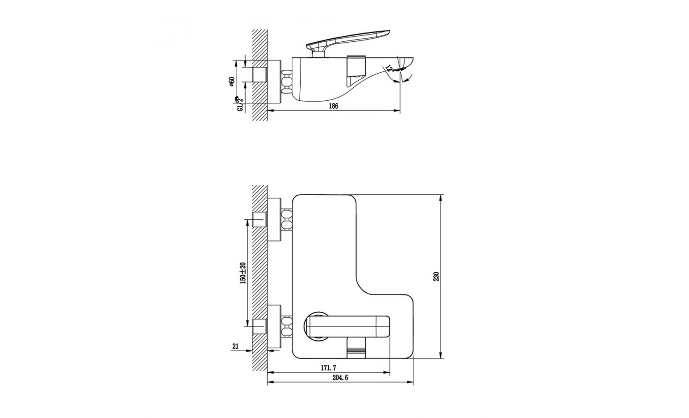 Смеситель LEMARK Bellario LM6802C для ванны