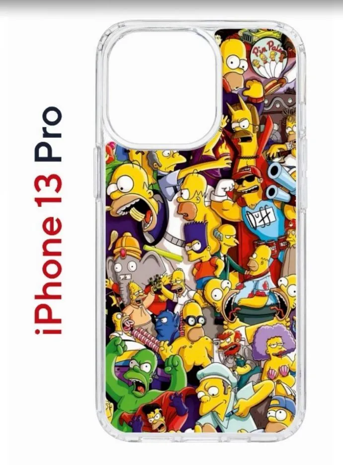 Чехол-накладка iPhone 13 Pro Kruche Print Симпсоны