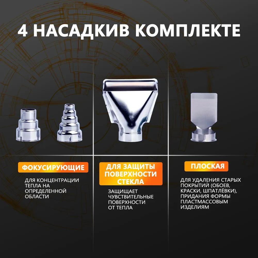 Строительный фен HOOMOTEK темно-синий