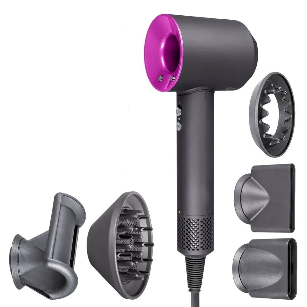 Фен Super Hair Dryer 1600 Вт розовый, серебристый